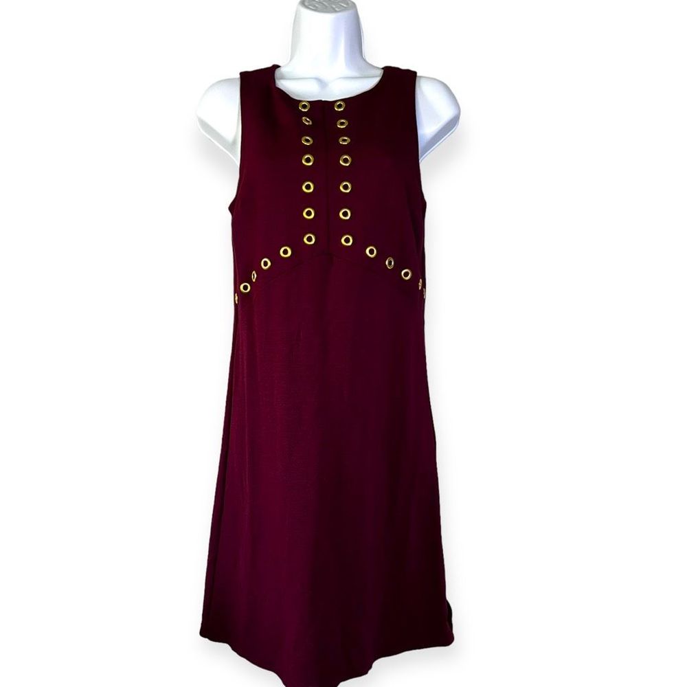 Miss Selfridge Burgundy Gold Grommet Dress Size 6